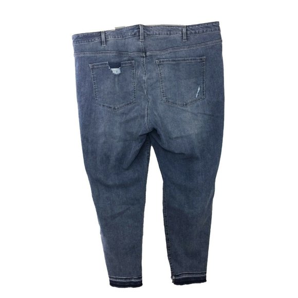 Lane Bryant Womens Plus Size 22 Jeans Skinny Floral Embroidered Distressed 47x30 - Picture 4 of 12